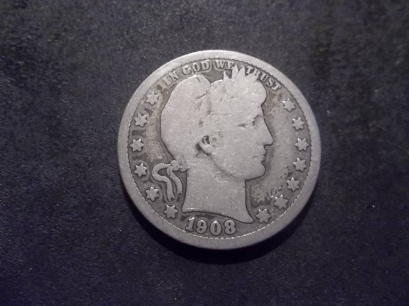 1908 D Barber Quarter