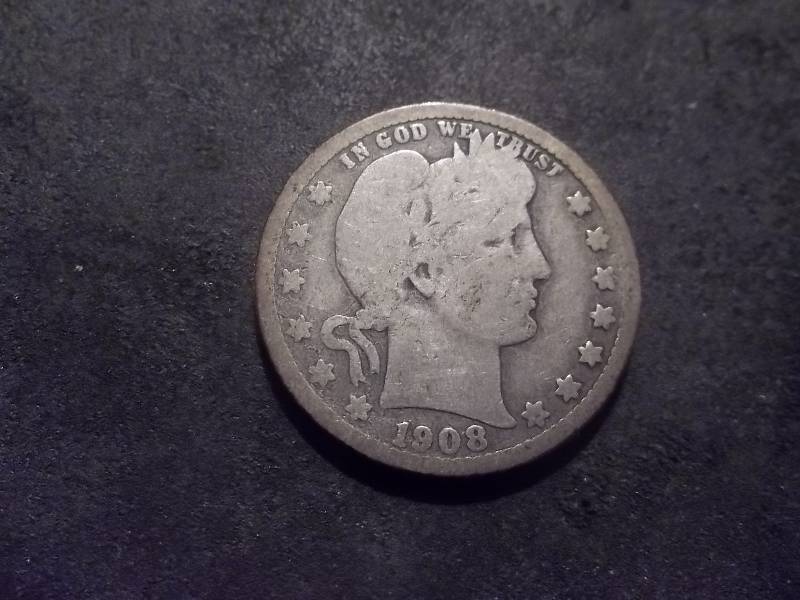 1908 O Barber Quarter