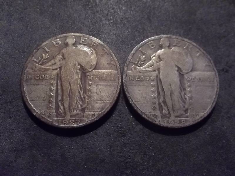 1927, 1928 Standing Liberty Quarters