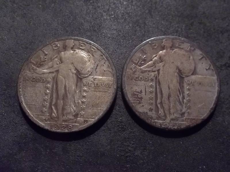 1928 D, 1928 S Standing Liberty Quarters