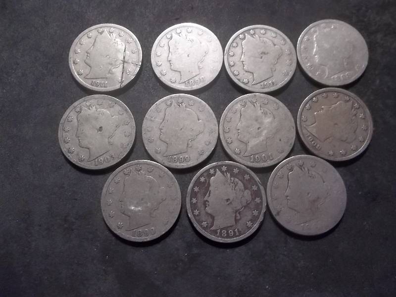 13-V Nickels 1891-1911