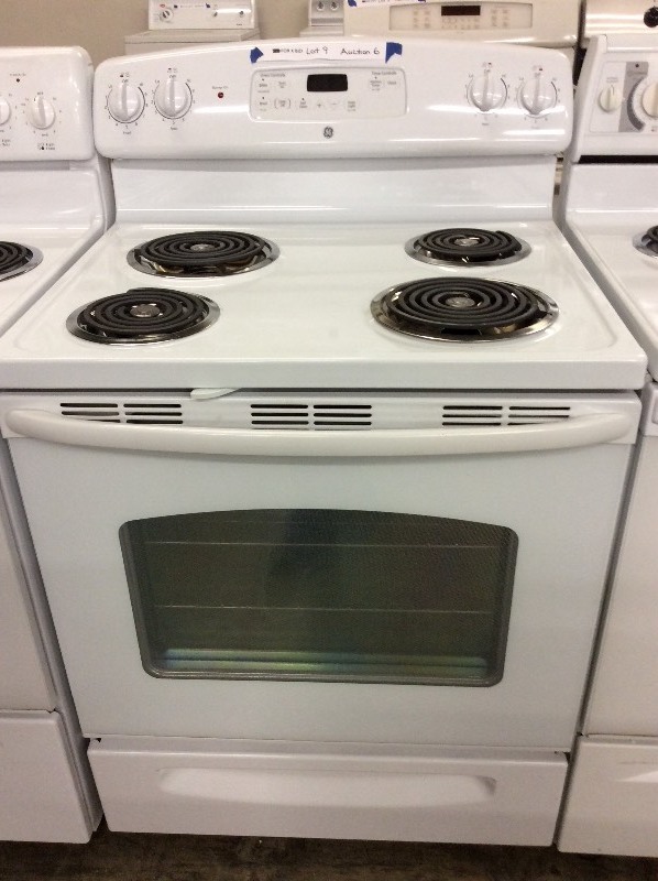 white coil top stove
