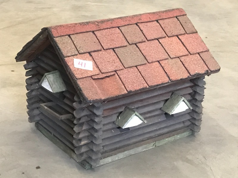 lot 41 image: Handmade Wooden Log Bird House, App...