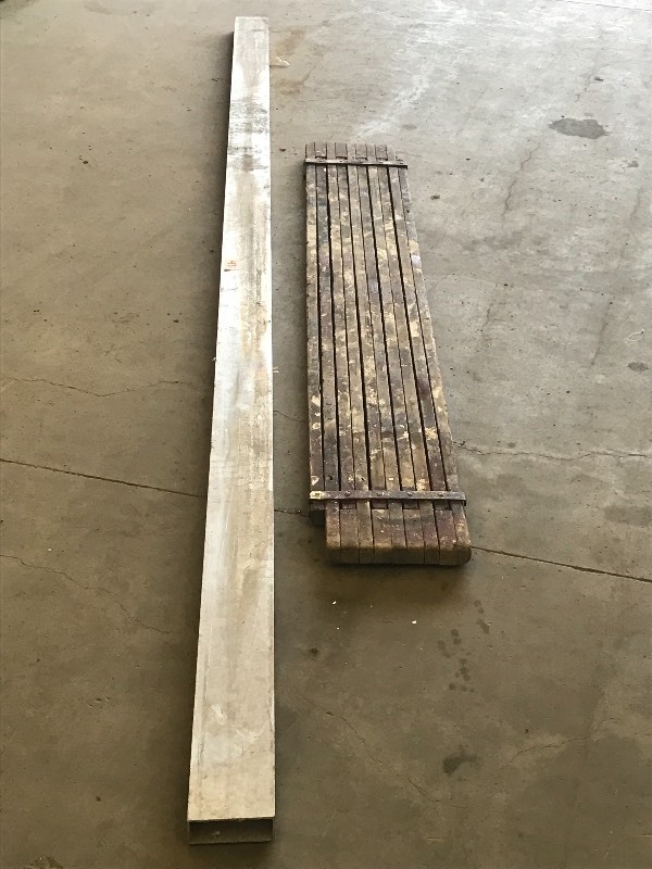 lot 43 image: Lot Of (1) Vintage Wood Plank & (1)...