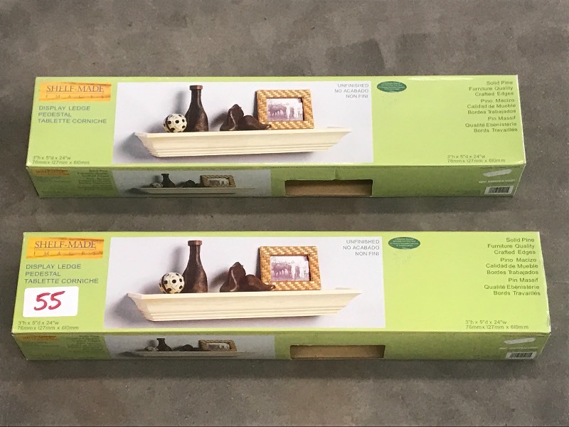 lot 55 image: (2) New 3x5x24 Display Ledge Ped...