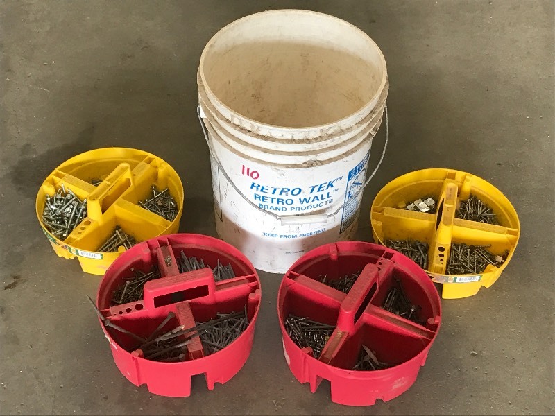 lot 110 image: Bucket Full Of Assorted Nails & Har...
