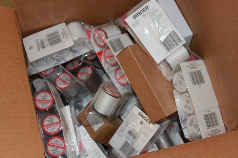 236 Spools Singer and Coats & Clark Assorted Thread in Retail Packaging
