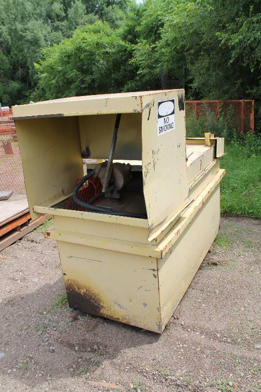 Gas Tank With Manual Pump In Heavy Duty Spill Containment