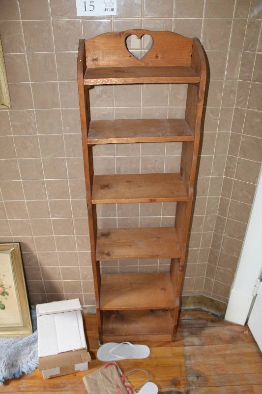 lot 15 image: 6-Shelf Wood Shelf Unit