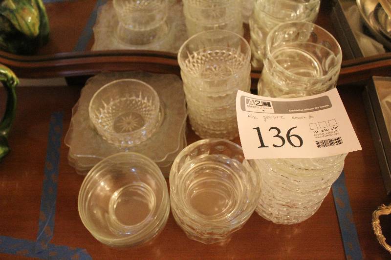 lot 136 image: Lot of (Approximately 20) Glass Serving Trays, Bowls, Plates