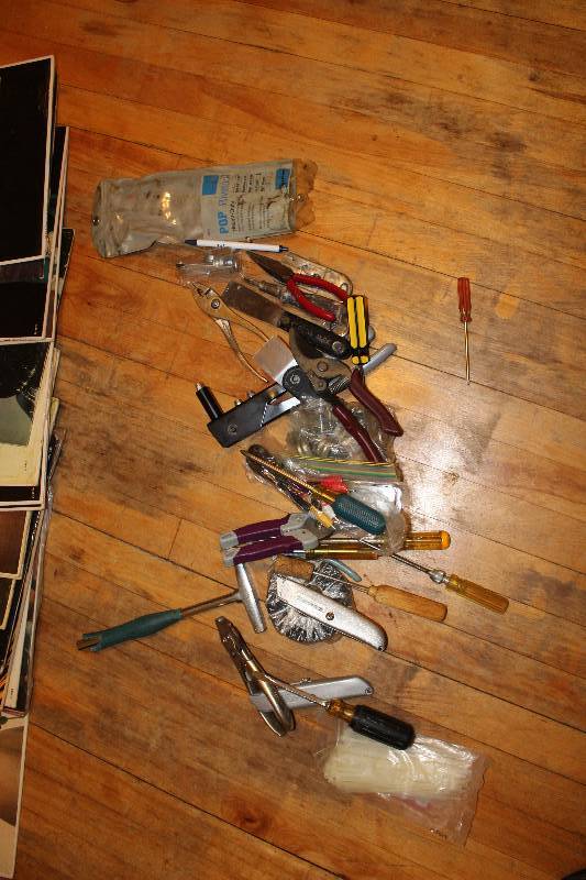 lot 152 image: Hand Tools - Pliers, Rivot Tool, Screwdrivers, Hammer, Clipper, And More