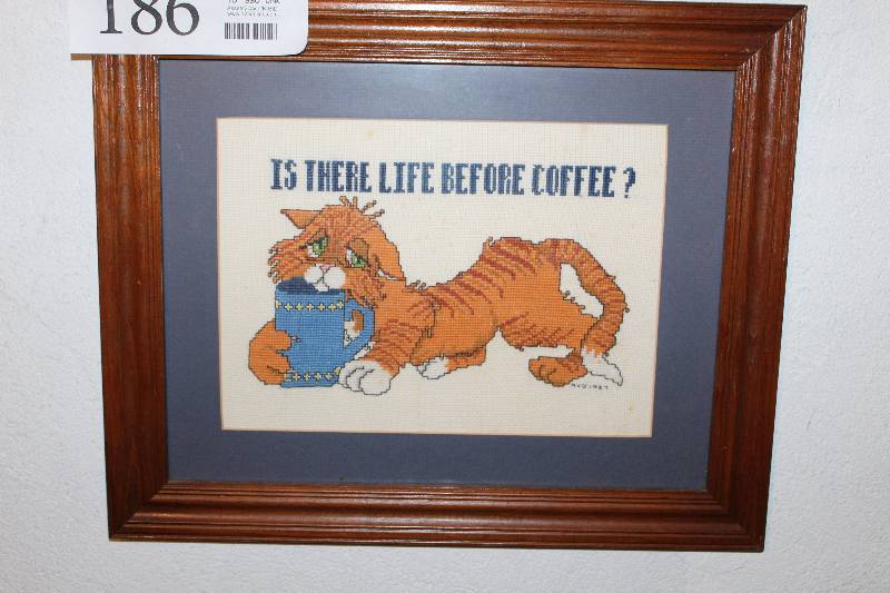 lot 186 image: Is There Life Before Coffee Wall Art