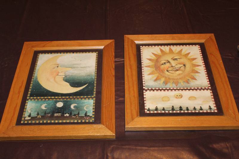 lot 41 image: Wall Art - Sun, Moon