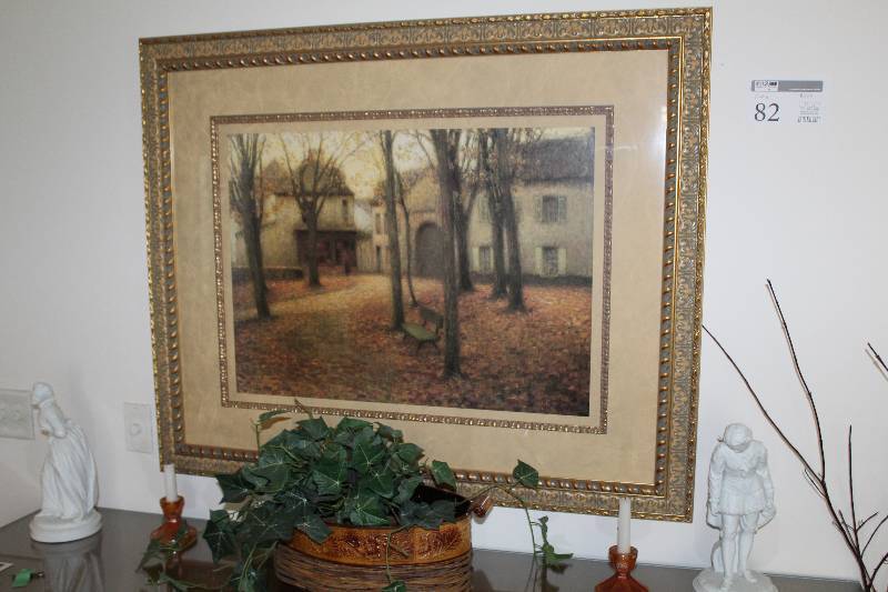 lot 82 image: Framed Matted Wall Art - Courtyard