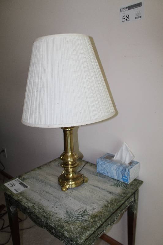 lot 58 image: Table Lamp w White Fabric Shade