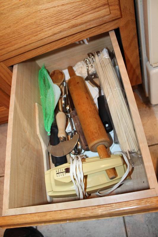 lot 125 image: Cooking Utensils, Mixer, Skewers, Rolling Pin, Knives