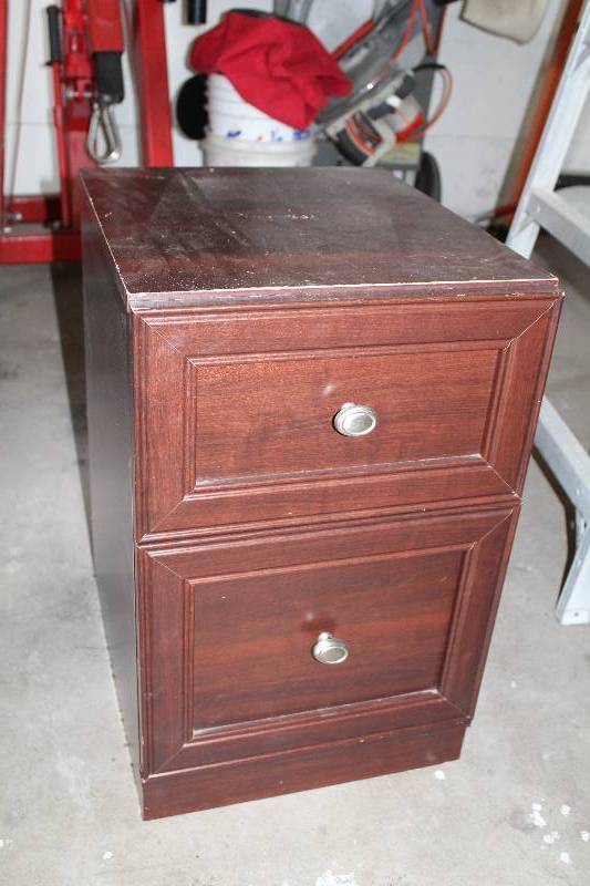 lot 191 image: Wood Cabinet w 2-Drawers