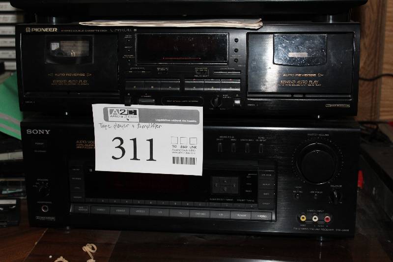 lot 311 image: Sony FM-StereoFM-AM Receiver STR-D1015, Pioneer Stereo Double Cassette Deck