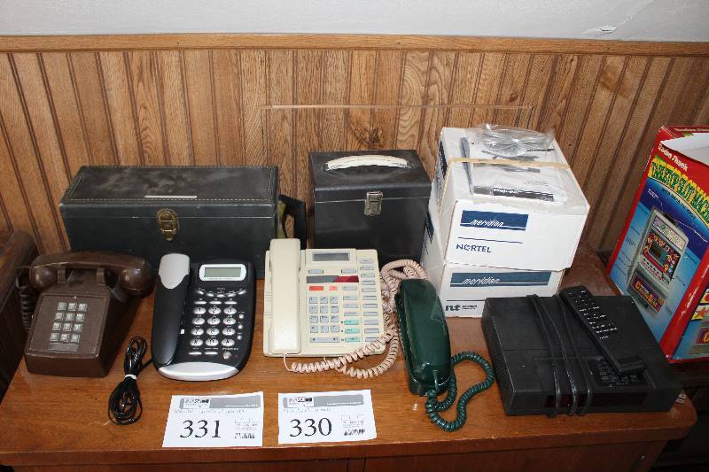 lot 331 image: Analog Telephones, Digital Telephones, File Boxes,