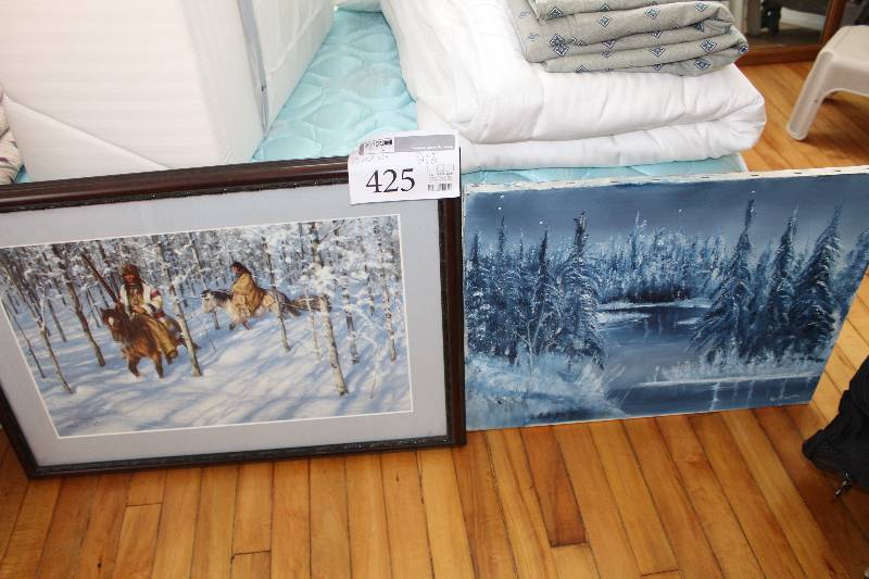 lot 425 image: Lot of (2) Framed Matted Wall Art - Wilderness