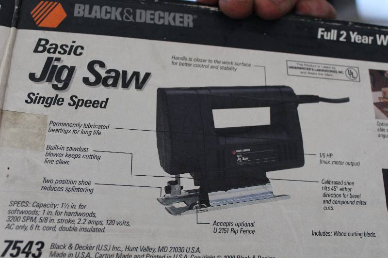 Black Decker Basic Jig Saw Maplewood Estate Sale K BID