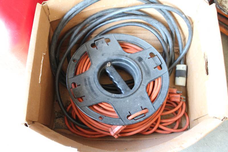 lot 127 image: Lot of (3) Extension Cords, Reel