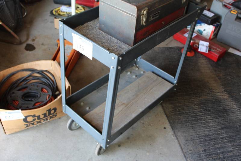 lot 135 image: 2-Tier Metal Cart
