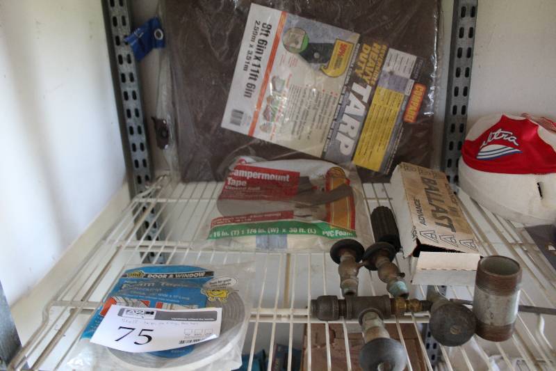 lot 75 image: Tarp, Gas Fittings, Fan Tape