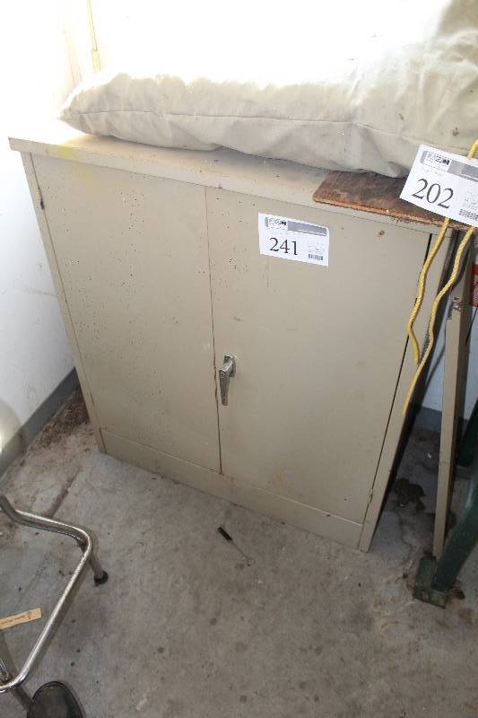 lot 241 image: 2-Door Metal Cabinet w 2-Shelves