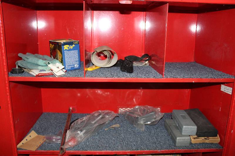 lot 230 image: Tool Boxes, Hand Saws, Brushes, Twine, Screws, Rivets, Staples, Plumb Line, Grinding Discs, And More