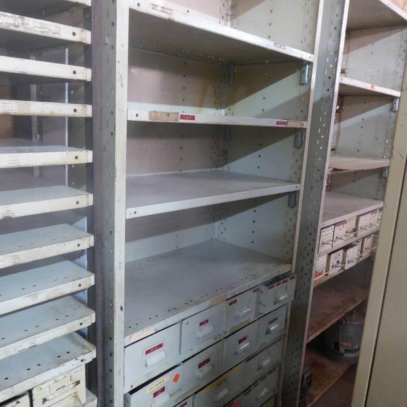 lot 96 image: 87 Steel Shelf with Steel Storage Containers #2
