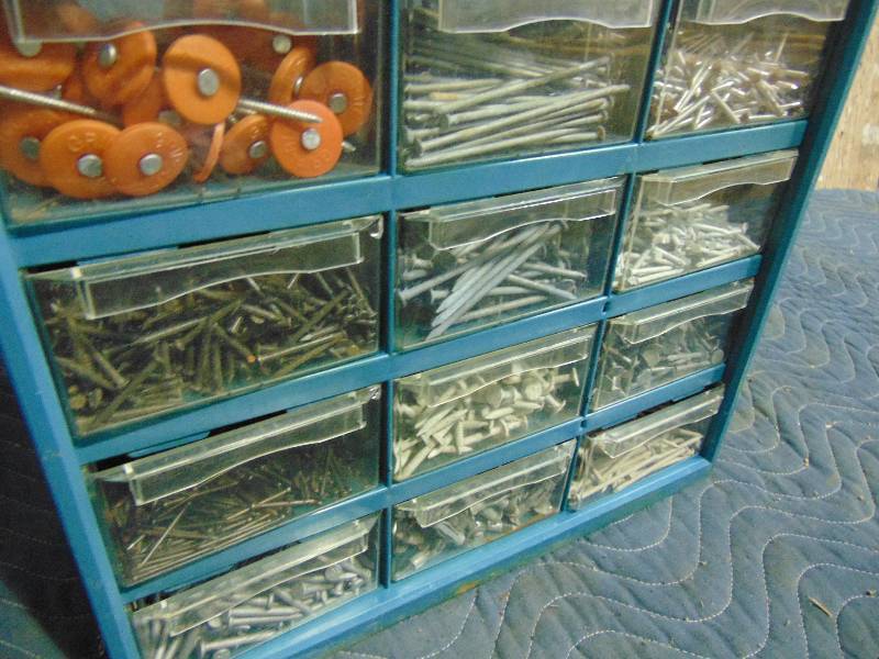 lot 118 image: Parts Bin With Misc Hardware