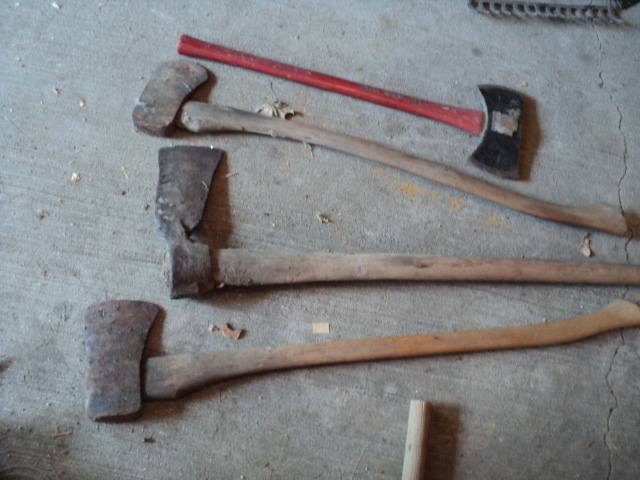 lot 38 image: Lot of axes and chopping tools...