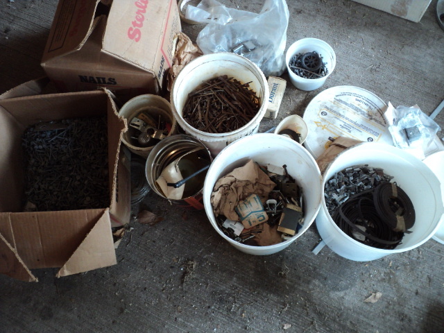 lot 60 image: Large lot of nails, clips and hardw...