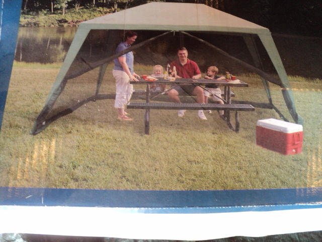lot 129 image: 13 x 9 foot screened gazebo in good...