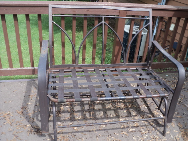 lot 163 image: Metal patio glider...