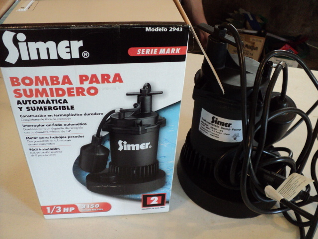 lot 173 image: Simer sump pump, new...