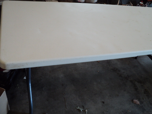 lot 183 image: Folding plastic table, 6 foot...