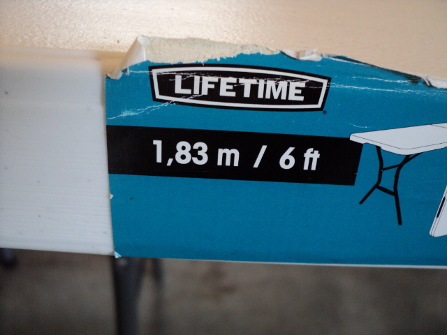 lot 184 image: Plastic folding table, 6 foot...