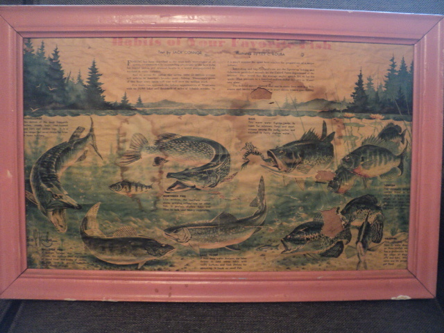 lot 189 image: Vintage Les Kouba fish print...