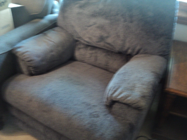 lot 194 image: Blue rocker recliner...