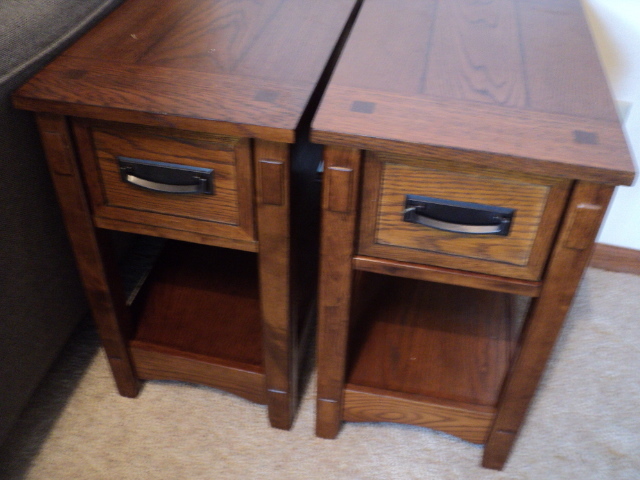 lot 197 image: 2 Mission style end tables...