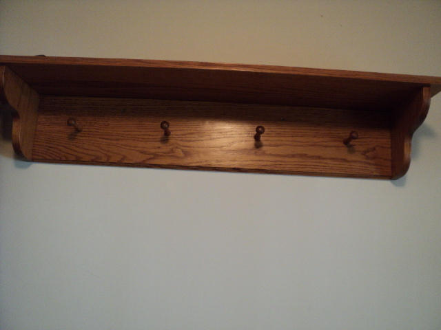 lot 219 image: 2 Oak shelves, 41 and 50 inches...
