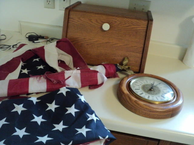 lot 246 image: Flags, clock and breadbox...