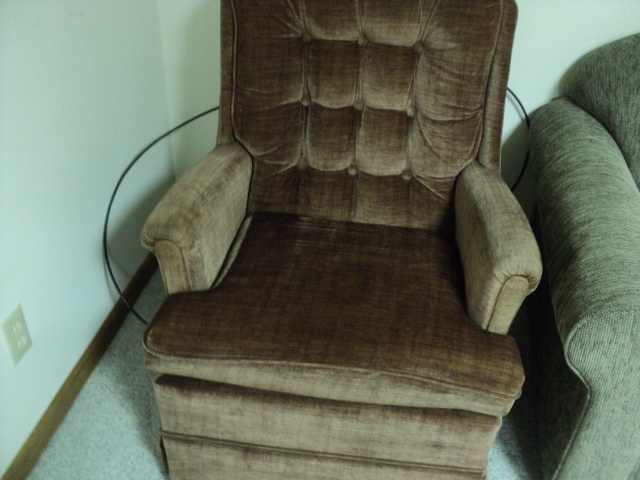 lot 251 image: Upholstered rocking chair...