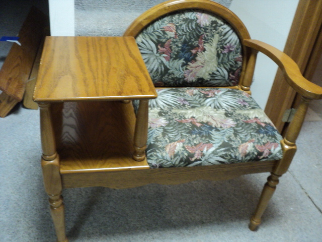 lot 264 image: Telephone bench, 3 feet wide...