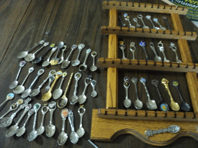 lot 275 image: Spoon collection with rack, some ar...