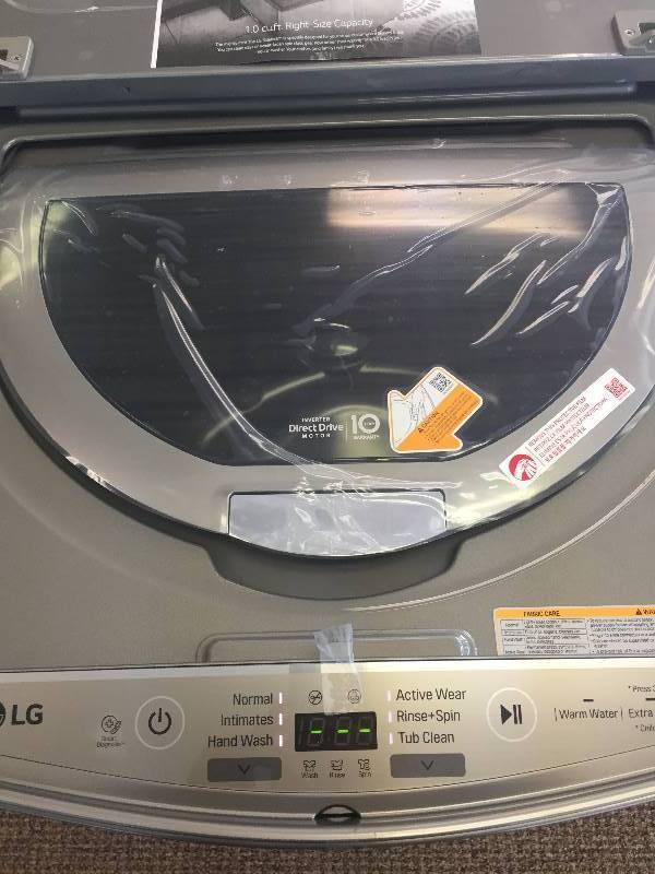 lot 5 image: NEW 29 in. 1.0 cu. ft. LG SideKick Pedestal Washer in Graphite Steel Model # (WD200CV)