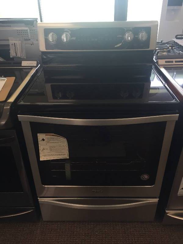 lot 3 image: NEW--WHIRLPOOL 6.4 cu. ft. Electric Range with Self-Cleaning Convection Oven in Stainless Steel-- WITH MANUFACTURERS WARRANTY- MODEL# WFE745HOFS