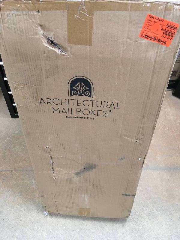 lot 35 image: Architectural Mailboxes Elephantrunk Parcel Drop Box in White not used
